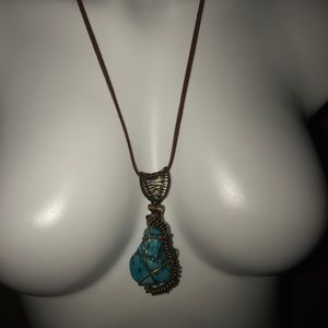 Hand Wire Wrapped Turquoise Necklace